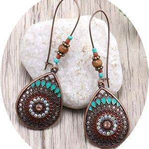 Boho Ethnic Water Drop Earrings